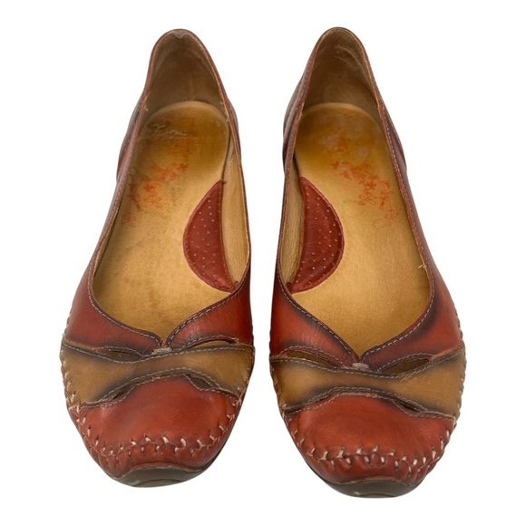 Pikolinos Red & Brown Leather Bohemian Slip On Comfort Shoes Women’s 42 - Picture 4 of 13